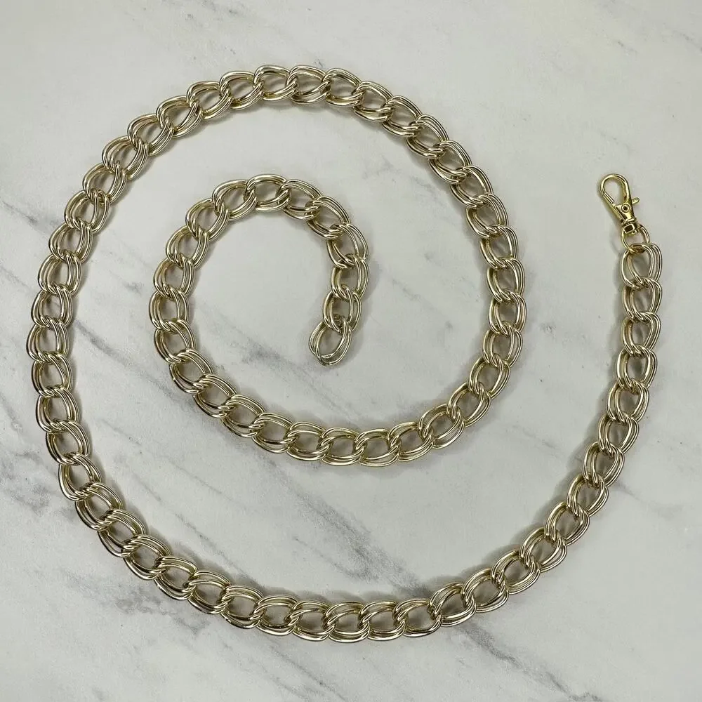 Gold Tone Double Link Chain Belt Small/Medium (S/M) ✨